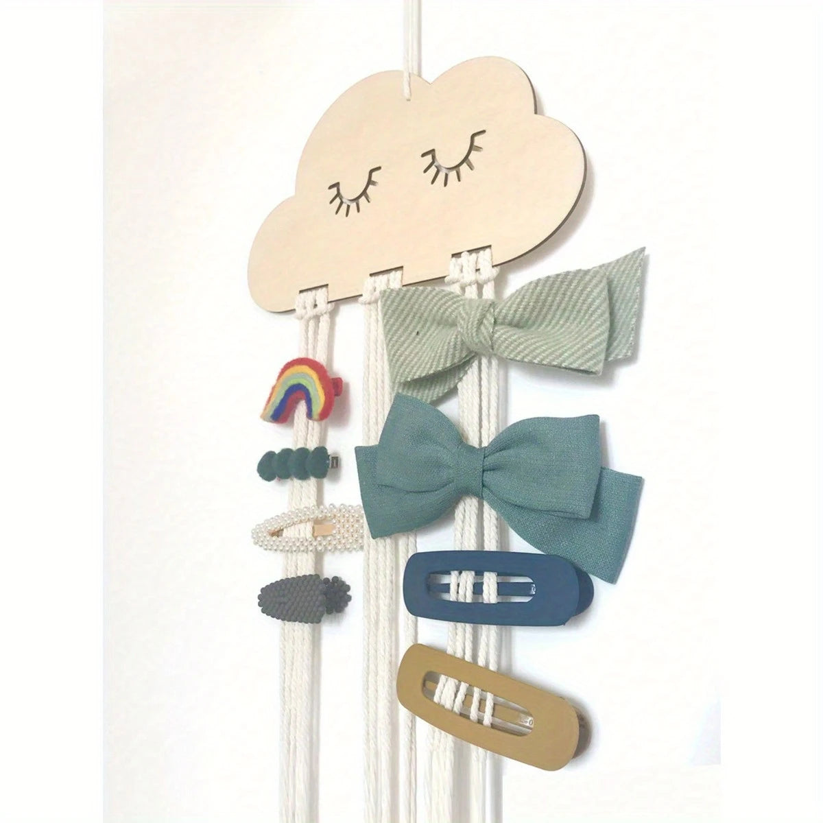 Wooden Cloud Bow Holder