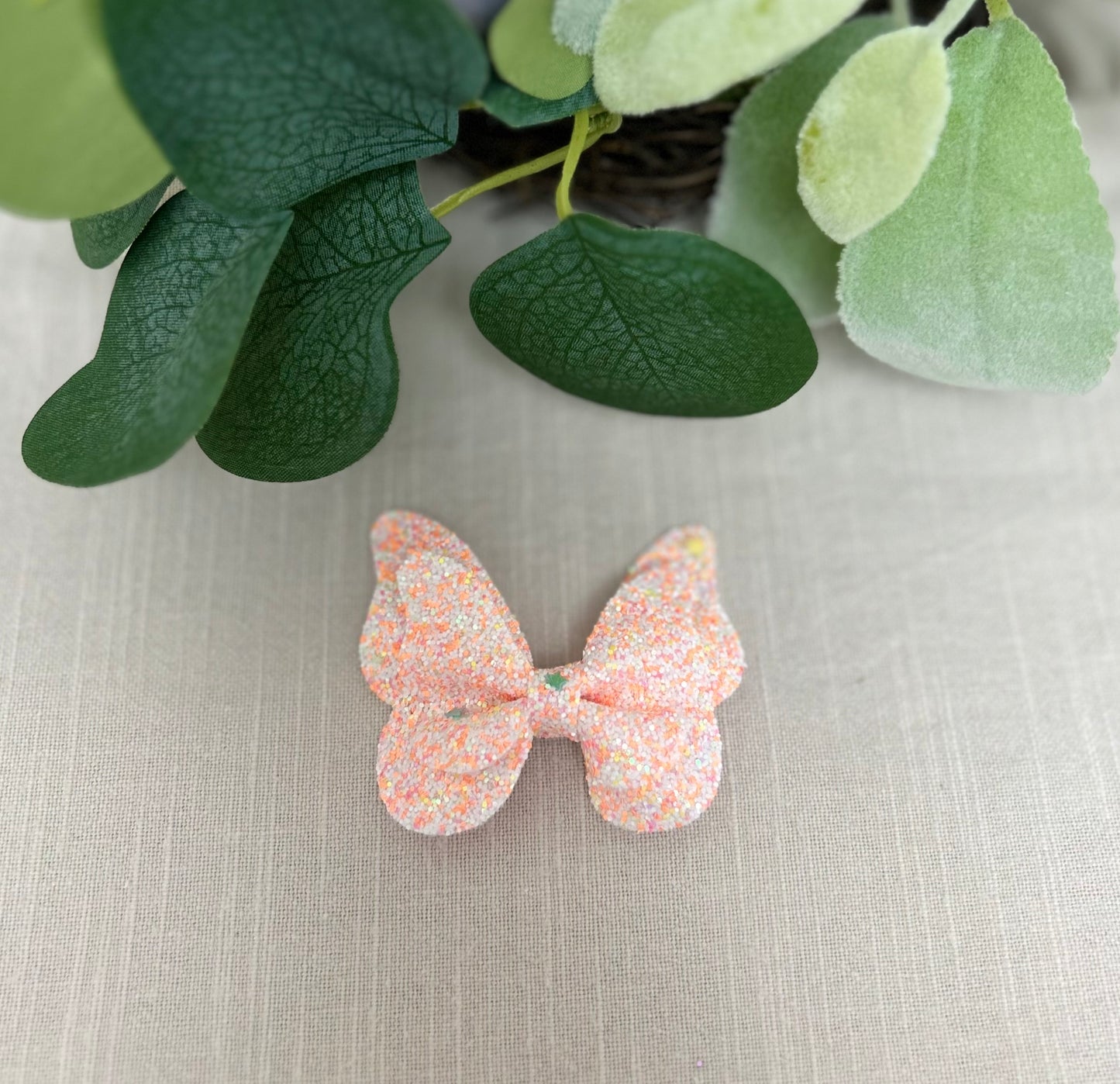 Peach Glitter Butterfly