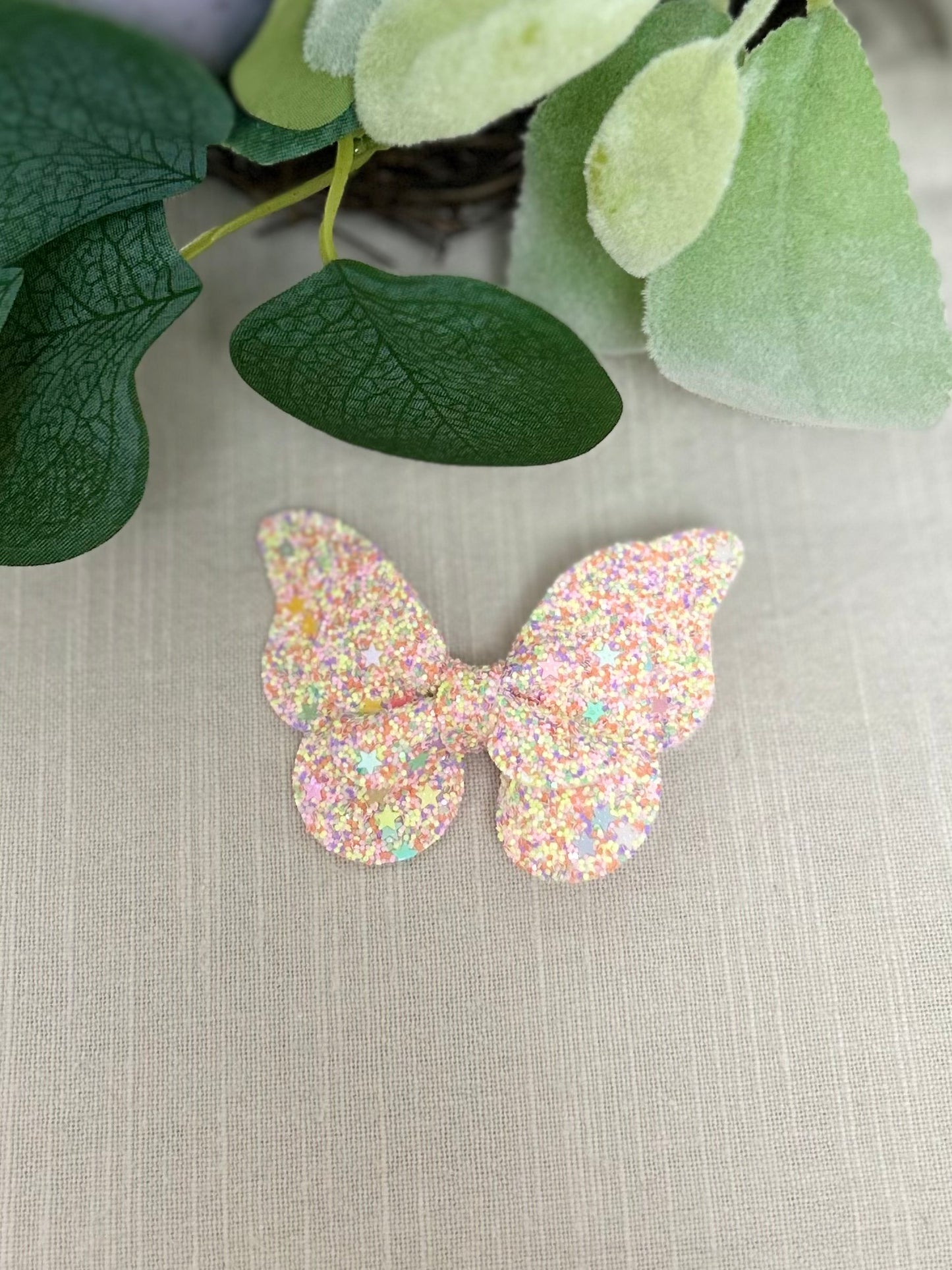 Pastel Rainbow Glitter Butterfly