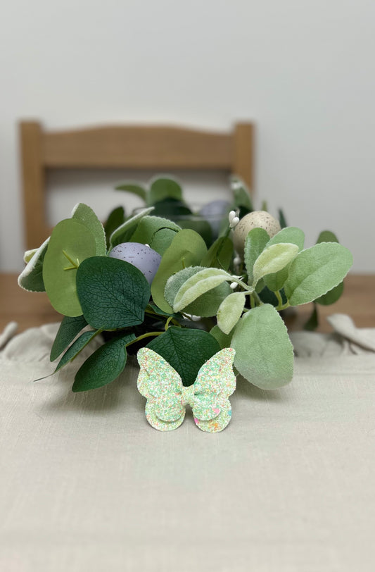 Mint Green Glitter Butterfly