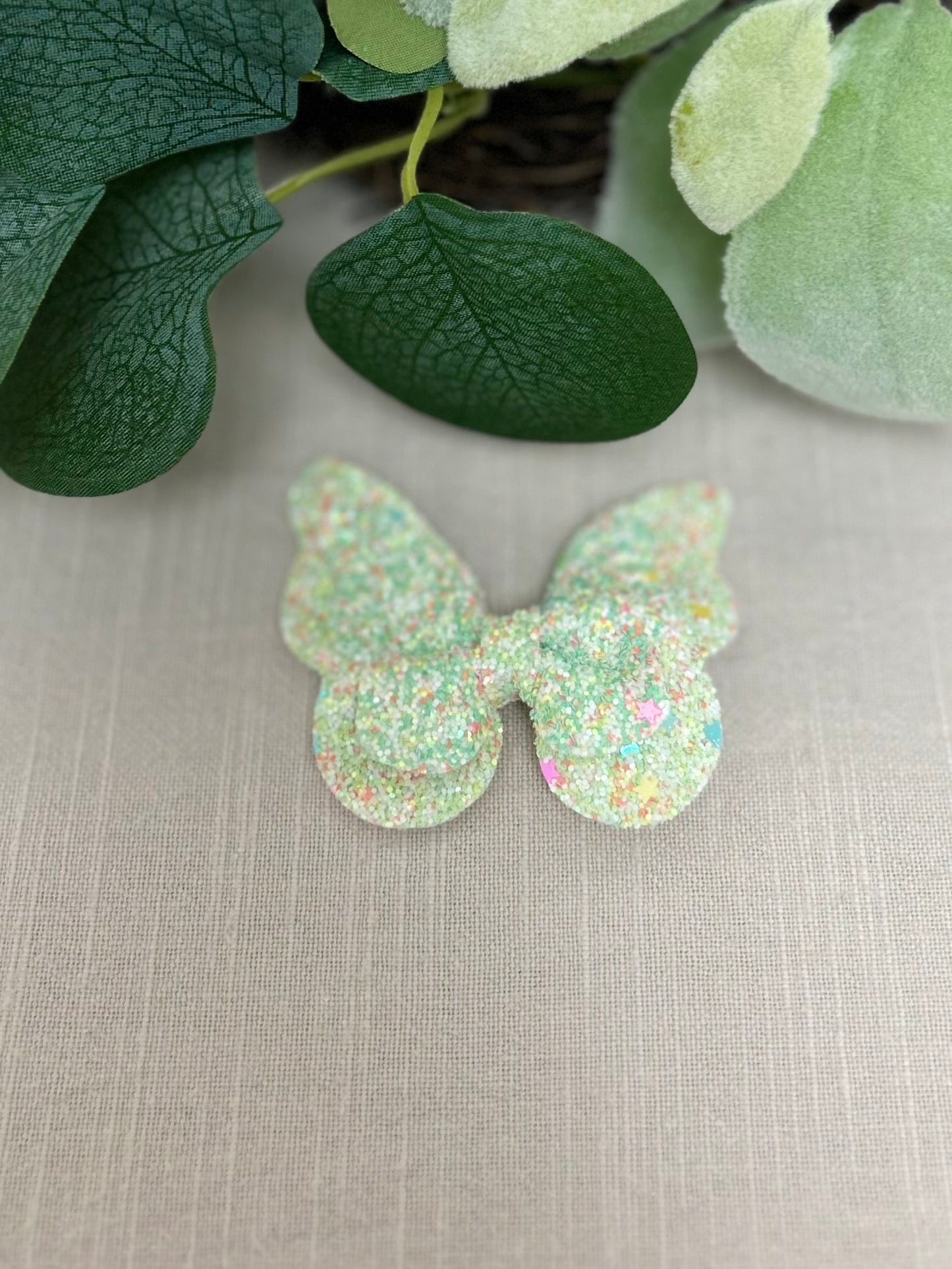 Mint Green Glitter Butterfly