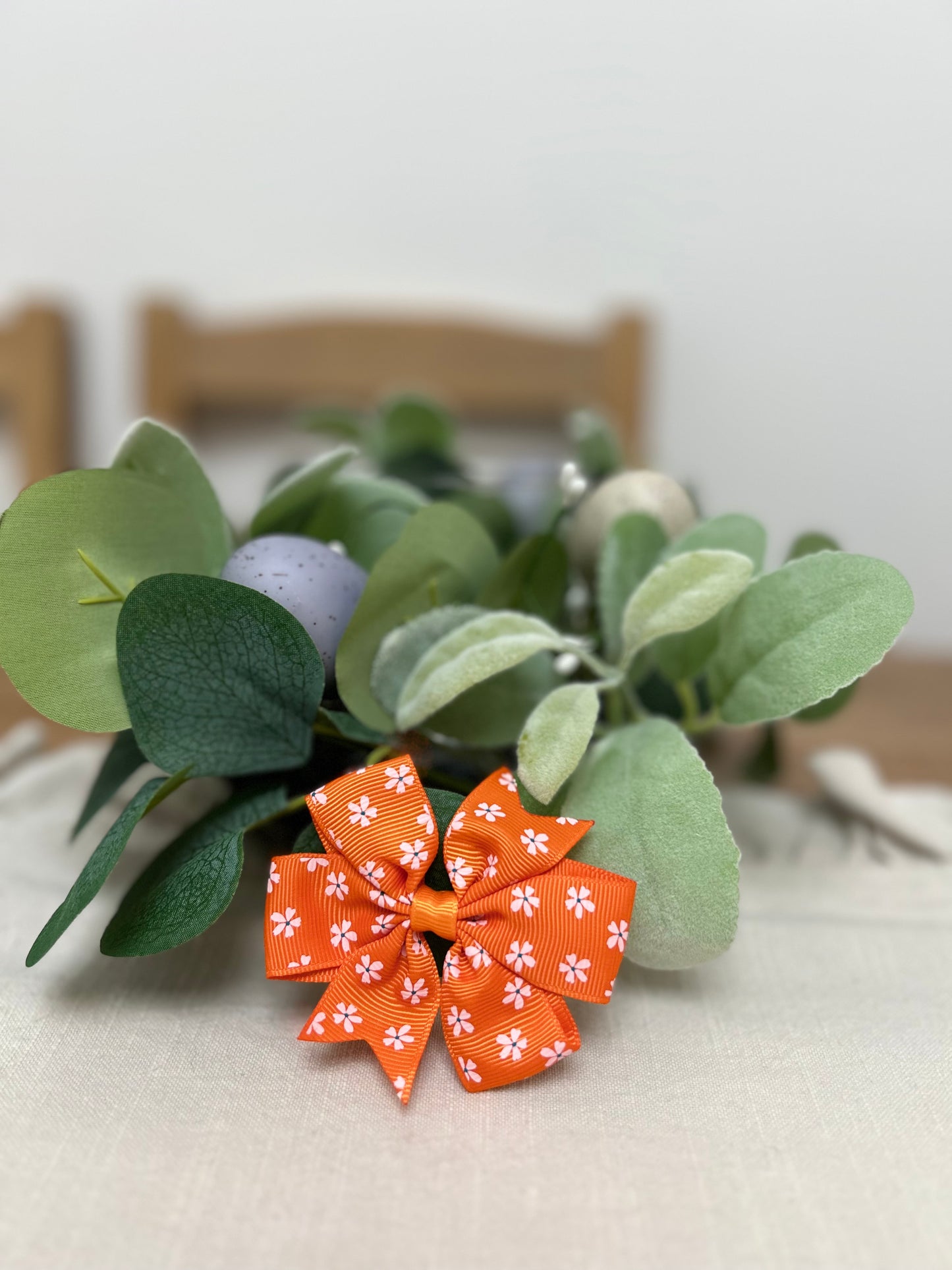 Orange Flower Bow