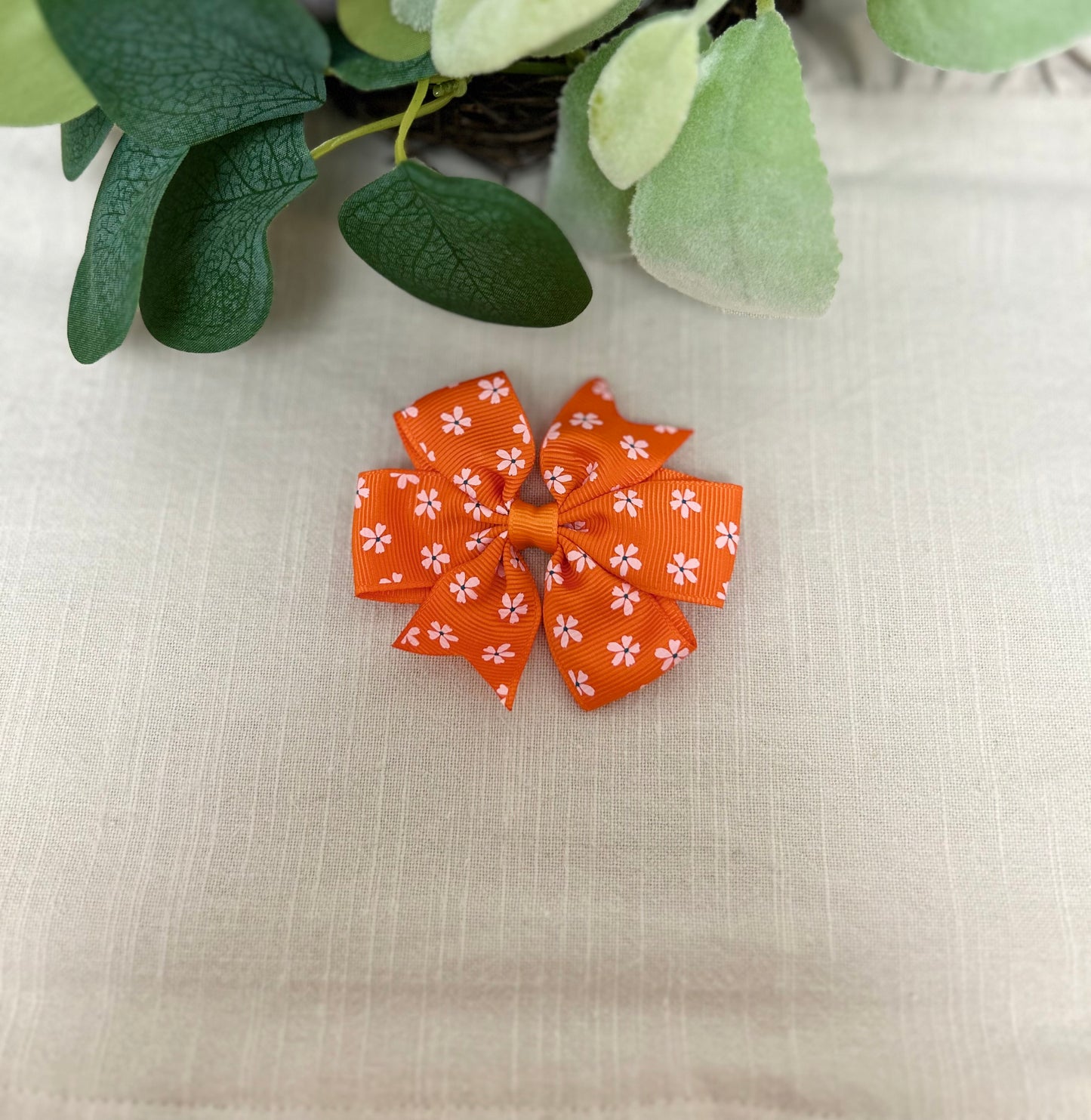 Orange Flower Bow